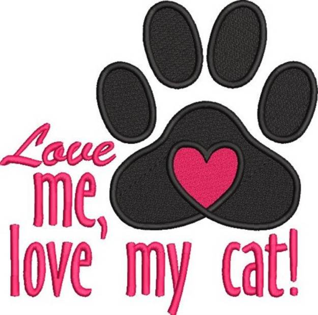 Picture of Love My Cat Machine Embroidery Design