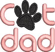 Cat Dad Machine Embroidery Design