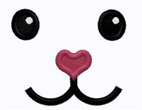 Doll Face Heart Nose Machine Embroidery Design
