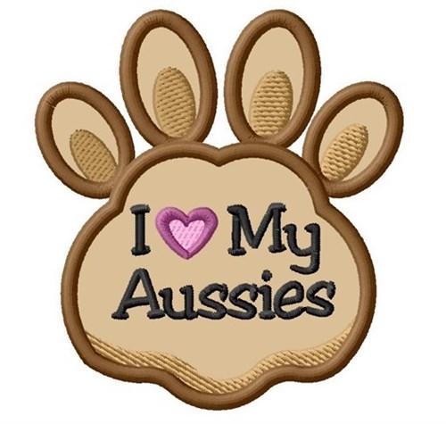 Love My Aussies Machine Embroidery Design