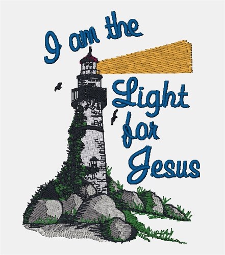 I am the light for Jesus Machine Embroidery Design