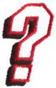 Picture of Club 2 Question Mark Machine Embroidery Design