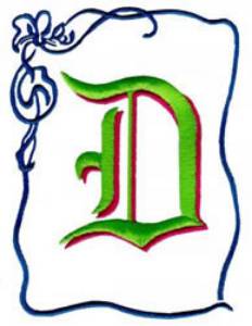 Picture of Monogram D Machine Embroidery Design