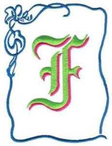 Picture of Monogram F Machine Embroidery Design