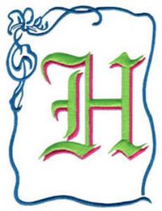 Picture of Monogram H Machine Embroidery Design