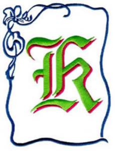 Picture of Monogram K Machine Embroidery Design