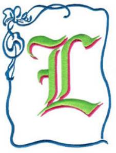Picture of Monogram L Machine Embroidery Design