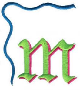 Picture of Monogram m Machine Embroidery Design