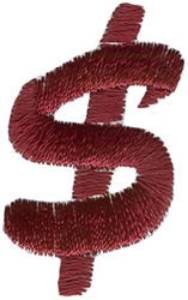 Picture of Brush Dollar Sign Machine Embroidery Design