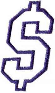 Picture of Club 4 Dollar Sign Machine Embroidery Design