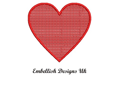 Cross Stitch Heart Machine Embroidery Design