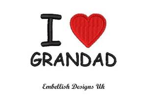 Picture of I Love Grandad Machine Embroidery Design