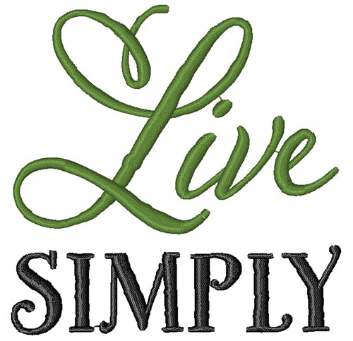 Live Simply Machine Embroidery Design