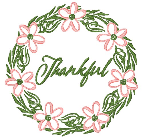 Thankful Wreath Machine Embroidery Design