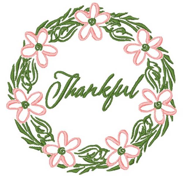 Picture of Thankful Wreath Machine Embroidery Design