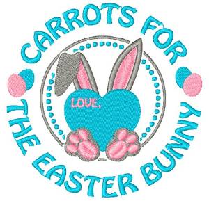 Picture of Easter Bunny Carrots Machine Embroidery Design