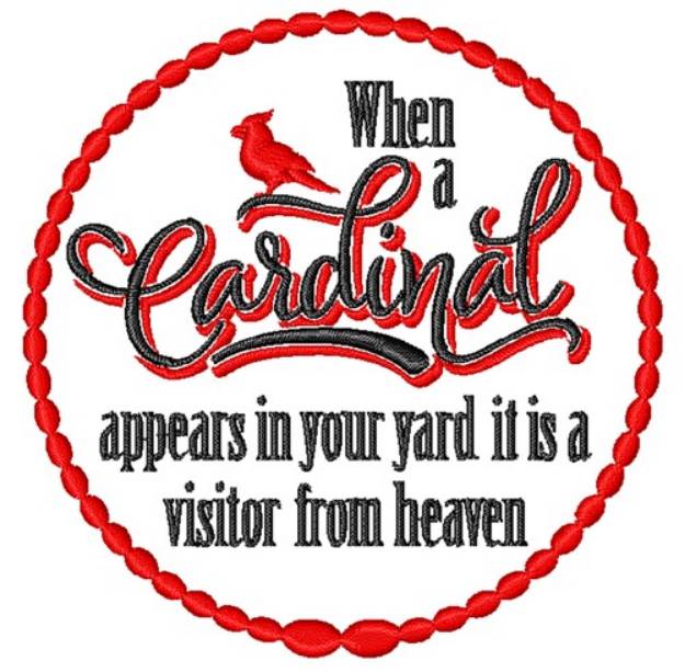 Picture of Good Luck Cardinal Machine Embroidery Design