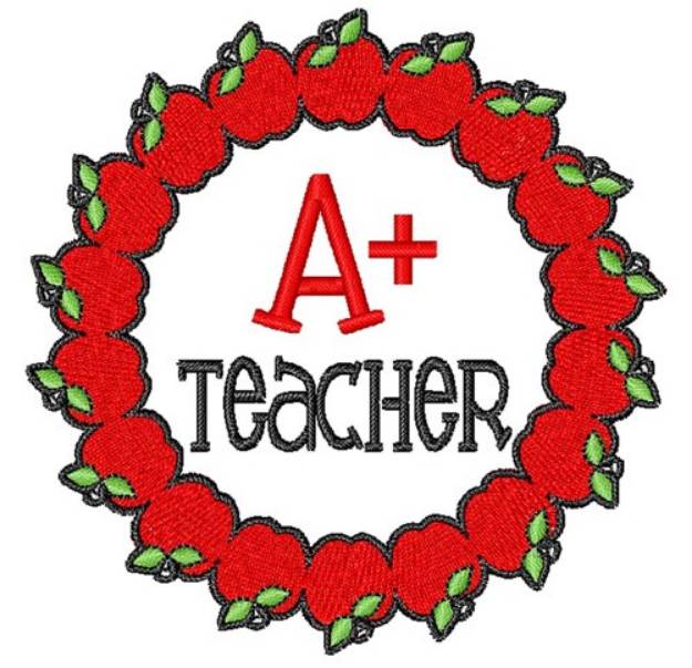 Picture of A+ Teacher Machine Embroidery Design
