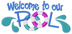 Picture of Welcome To Our Pool Machine Embroidery Design