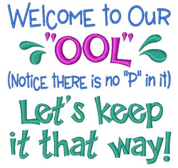 Picture of No P In Pool Machine Embroidery Design