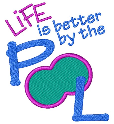 Life By The Pool Machine Embroidery Design