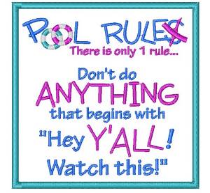 Picture of Pool Rules Machine Embroidery Design