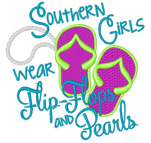 Southern Flip Flops Machine Embroidery Design