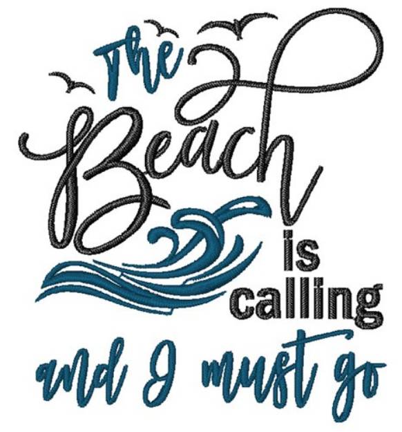 Picture of The Beach Is Calling Machine Embroidery Design