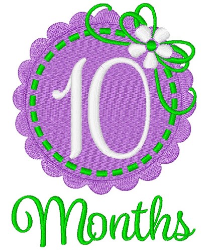 10 Months Machine Embroidery Design