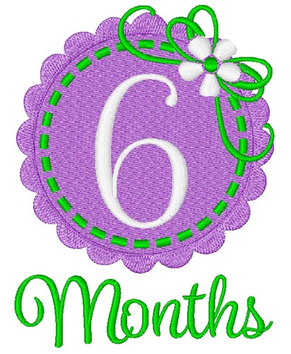 6 Months Machine Embroidery Design