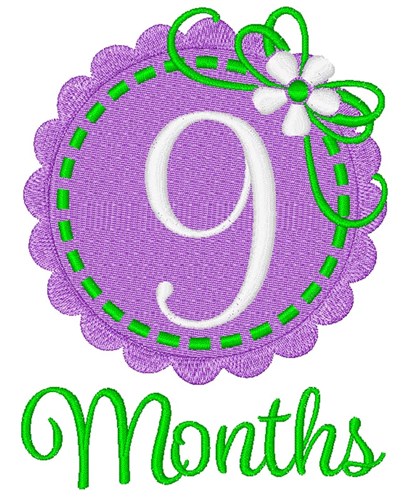 9 Months Machine Embroidery Design