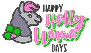 Picture of Happy Holly Llama Days Machine Embroidery Design