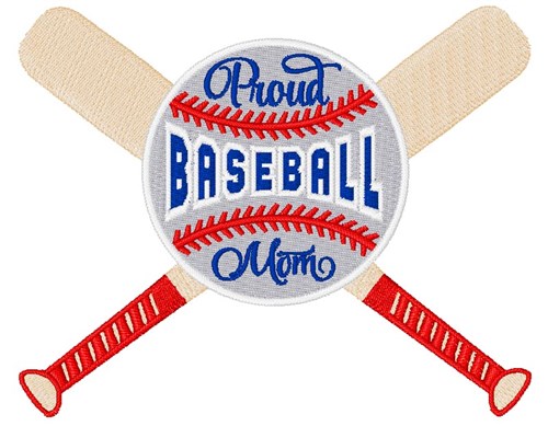 Proud Baseball Mom Machine Embroidery Design