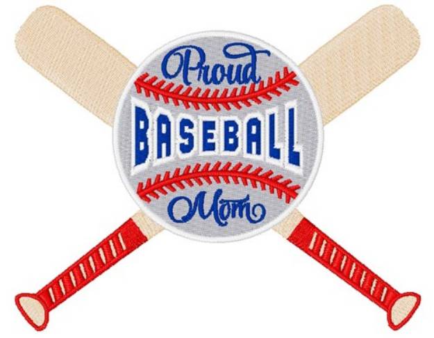 Picture of Proud Baseball Mom Machine Embroidery Design