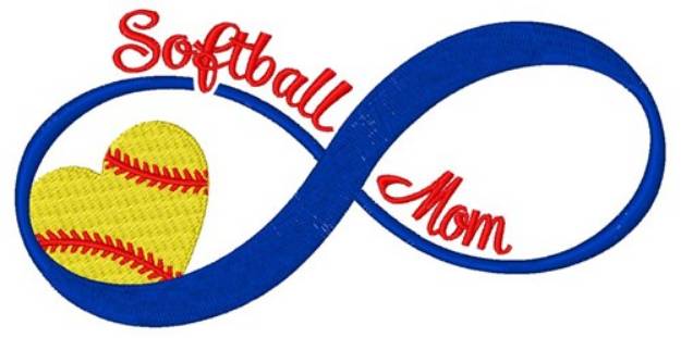 Picture of Softball Mom Forever Machine Embroidery Design