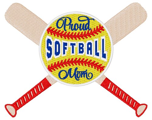 Proud Softball Mom Machine Embroidery Design