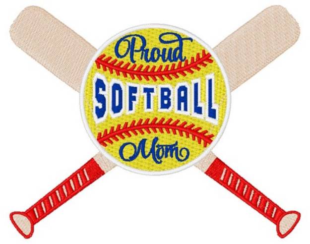 Picture of Proud Softball Mom Machine Embroidery Design