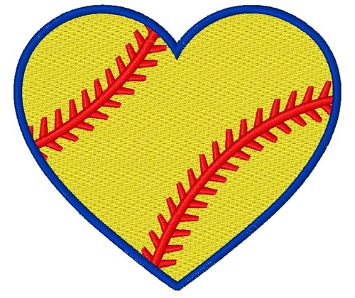 Love Softball Machine Embroidery Design