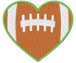 Picture of Football Heart Machine Embroidery Design