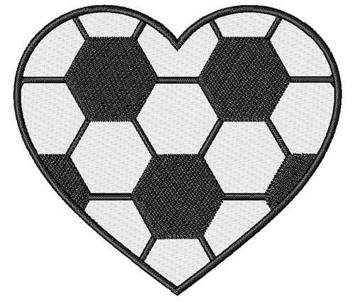 Soccer Heart Machine Embroidery Design