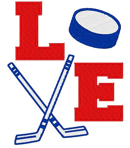 Love Hockey Machine Embroidery Design