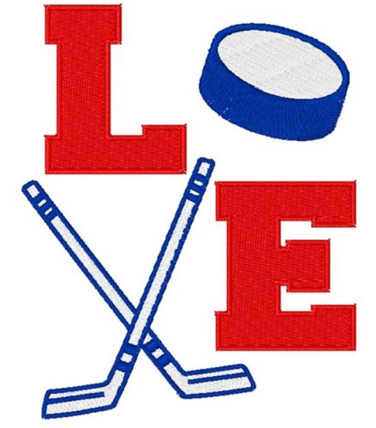 Picture of Love Hockey Machine Embroidery Design