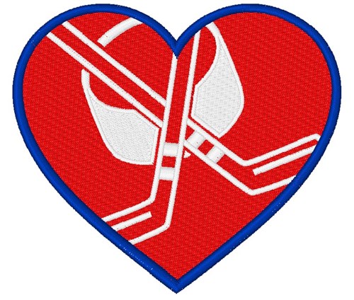 Hockey Heart Machine Embroidery Design