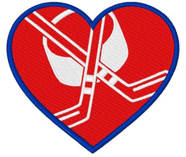 Picture of Hockey Heart Machine Embroidery Design