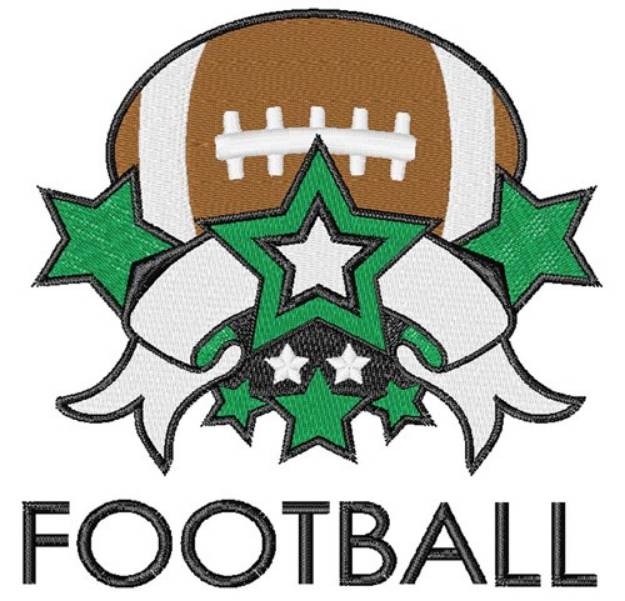 Picture of Football Banner & Stars Machine Embroidery Design
