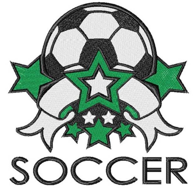 Picture of Soccer Banner & Stars Machine Embroidery Design