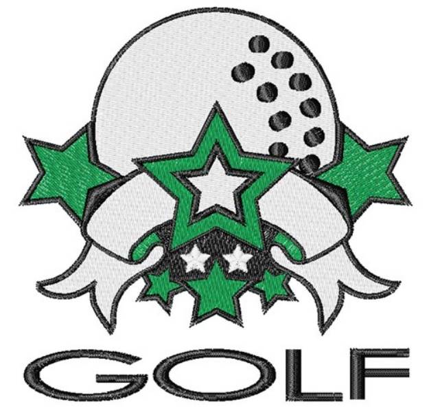 Picture of Golf Banner & Stars Machine Embroidery Design