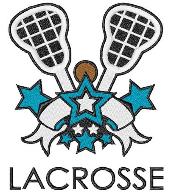 Picture of Lacrosse Banner & Stars Machine Embroidery Design