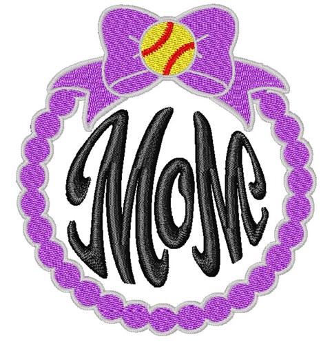 Softball Mom   Machine Embroidery Design