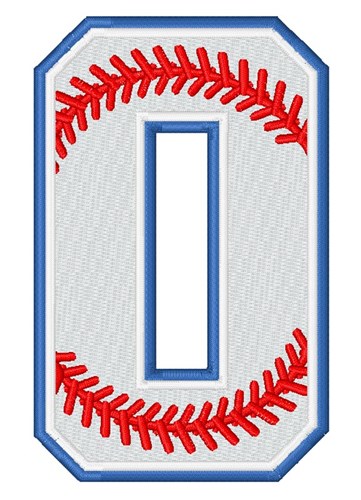 Baseball Number 0 Machine Embroidery Design